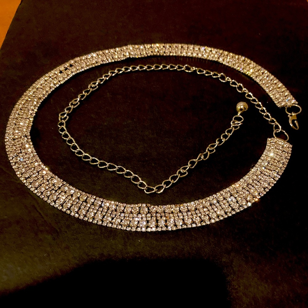 Vintage Rhinestone Belt in Silver - Picture 2 of 9